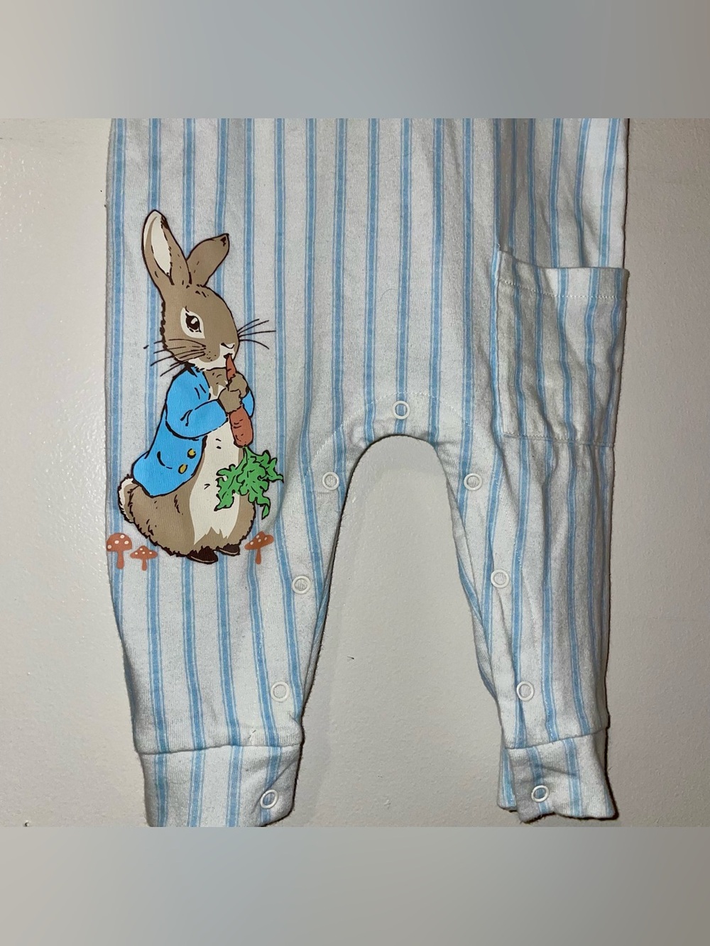 Kids Blue Stripe Peter Rabbit Overalls - Picture 6 of 8